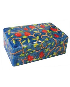 Yair Emanuel Hand-Painted Jewelry Box - Pomegranates (Medium)