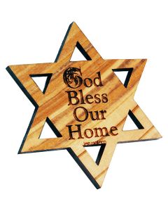 Star of David God Bless Our Home Fridge Magnet