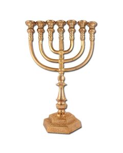 The Temple Menorah - Gold Plated 14 inch