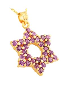 Gold Fill Star of David with Amethyst Stone