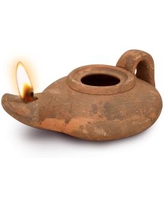 Clay Oil Lamp - Herodian with Handle