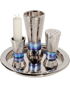 Yair Emanuel Textured Nickel Havdalah Set - Variety of Colors