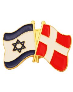 Lapel Pin with Danish and Israeli Flag - Denmark United with Israel Badge