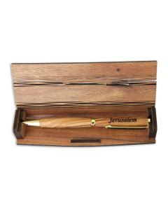 Olive Wood Ballpoint Pen from Bethlehem in Display Box