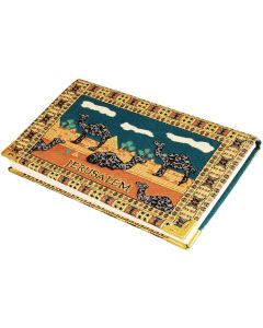 Embroidered 'Jerusalem' Notepad with Middle East Camels Scene