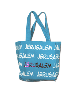Canvas 'Jerusalem' Tote Bag - Blue      