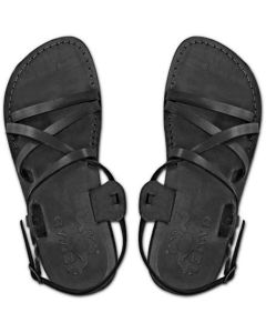 Black leather Biblical Jesus Sandals