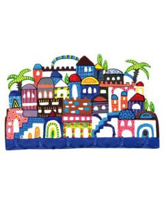 Laser Cut Hand Painted Keys Holder - Jerusalem