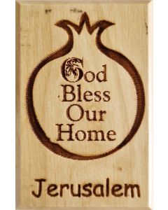 Olive Wood Magnet - God Bless Our Home