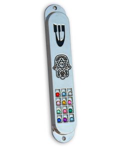 Mezuzah with Hoshen and star of David