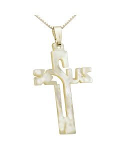 Mother of Pearl Jesus Cut-out pendant