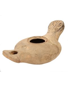 Handmade Ancient Synagogue Oil Lamp with Menorah  Clay Oil Lamp Replica - Made in Israel 