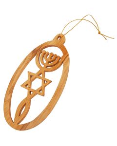 Olive Wood 'Grafted In' Christmas Tree Decoration - Handmade in the Holy Land