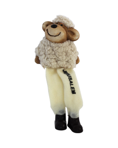Sitting Ceramic and Plush Jerusalem Sheep