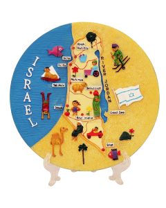 3D Souvenir Decorative Plate - Israel Cities Map and Attractions