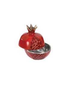 Yair Emanuel Aluminum Hand-Painted Pomegranate Jar for Honey