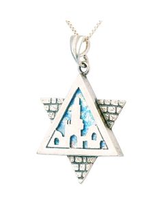 Jerusalem Roman Glass Star of David Pendant