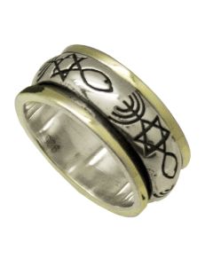 Sterling Silver and 9kt Gold Grafted In Spinning Ring