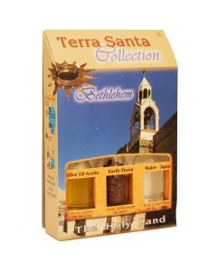 Terra Santa Collection - Holy Land Elements Gift Pack 'Bethlehem' with Olive Oil, Earth and Water