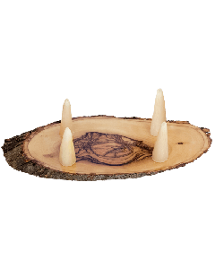 Wood and Horn Shofar Stand for Rams Horn Shofar