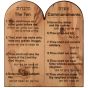 The Ten Commandments Handmade from Olive Wood - Hebrew - English, 6x5.5 inches