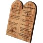 Medium-The Ten Commandments on Olive Wood Hebrew-English  4.9x4.5 Inches