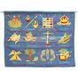 12 Tribes Embroidered Wall Hanging - Blue English