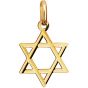 14 Carat Gold Star of David Grooved Pendant