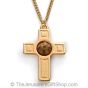 The Rose of Bethlehem Gold Cross Necklace - close