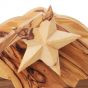 Boxed Musical Olive Wood Nativity from Bethlehem - Silent Night - Star detail