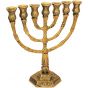 Classic 'Jerusalem' Menorah - Solid Brass - 3 Sizes - Direct from the Holy Land - side view