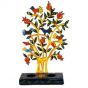 Yair Emanuel Hand Painted Metal Shabbat Candle Holder - Pomegranate - Yellow Tree