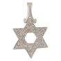 White Gold-filled Star of David Pendant with Zircons