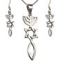 Star of David with Cross Pendant and Earring set