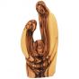 The Holy Family - Faceless Olive Wood Heart Shaped Ornament