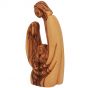 The Holy Family - Faceless Olive Wood Heart Shaped Ornament - side