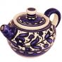 Armenian Ceramic Teapot from Jerusalem - Handmade - Blue Flower Design