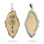 Jerusalem Stone and Silver Sea of Galilee Grafted In Necklace