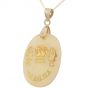 Mother of Pearl with Embedded Gold Metallic 'Tabgha - Loaves and Fishes' Pendant