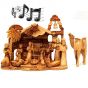 Musical Olive Wood Nativity Set from Bethlehem - Silent Night - Camel