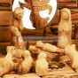 Musical Nativity Set from Olive Wood - with faces 12 piece set