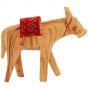 Olive Wood Donkey with Embroidered Sadle - Made in Bethlehem - side view