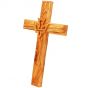 Olive Wood Wall Cross from Jerusalem with Holy Spirit Dove - Made in the Holy Land - angle