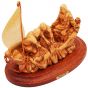 Jesus and the Miraculous Catch of Fish - Olive Wood Ornament - Made in Bethlehem - from above