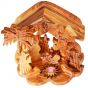 Olive Wood Nativity Scene Ornament from Bethlehem | Star of Bethlehem with Incense - 4.5 Inch - Top view