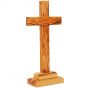 Olive Wood Standing Cross - Made in Bethlehem - 3 Sizes - Angle