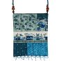 Patchwork Silk Embroidered Bag - Jerusalem - Blue