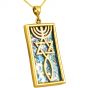 Roman Glass 'Grafted In' Messianic Pendant - 14kt Gold - Large - Made in Israel