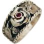 Rose of Sharon Sterling Silver Ring with a real Ruby