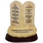 'The Ten Commandments' in English and Hebrew Ornament on Rock Scripture Display base - 7 inch